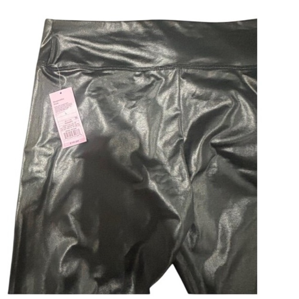 Wild Fable‎ Women Metallic Black Leggings Shiny Stretch Pants Size L - Picture 2 of 3